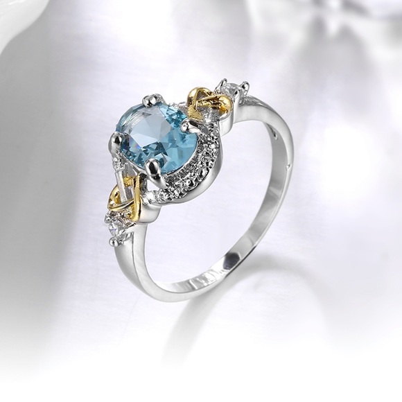 Blue Topaz .925 Silver Dainty Ring - Picture 6 of 7